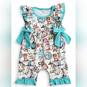 Playful Kids Bodysuit with Teal Accents